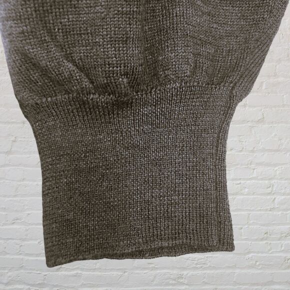 🇮🇹 FiJi Italian Wool Sweater XL Mock Neck Brown Woolmark Made Italy - Picture 9 of 16